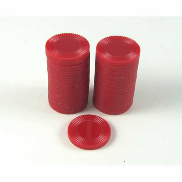 KOP13385 Red Mini Poker Chips 22mm (7/8in) Tube of 50 Koplow Games Main Image