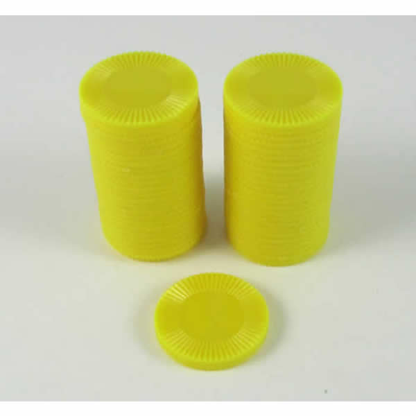 KOP13387 Yellow Mini Poker Chips 22mm (7/8in) Tube of 50 Koplow Games Main Image