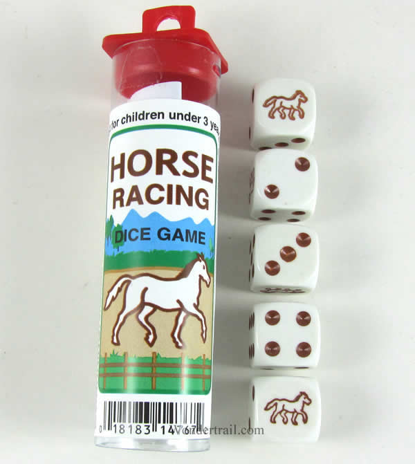 KOP14767 Brown Horse Racing Dice Game with 5 Dice Koplow Games Main Image