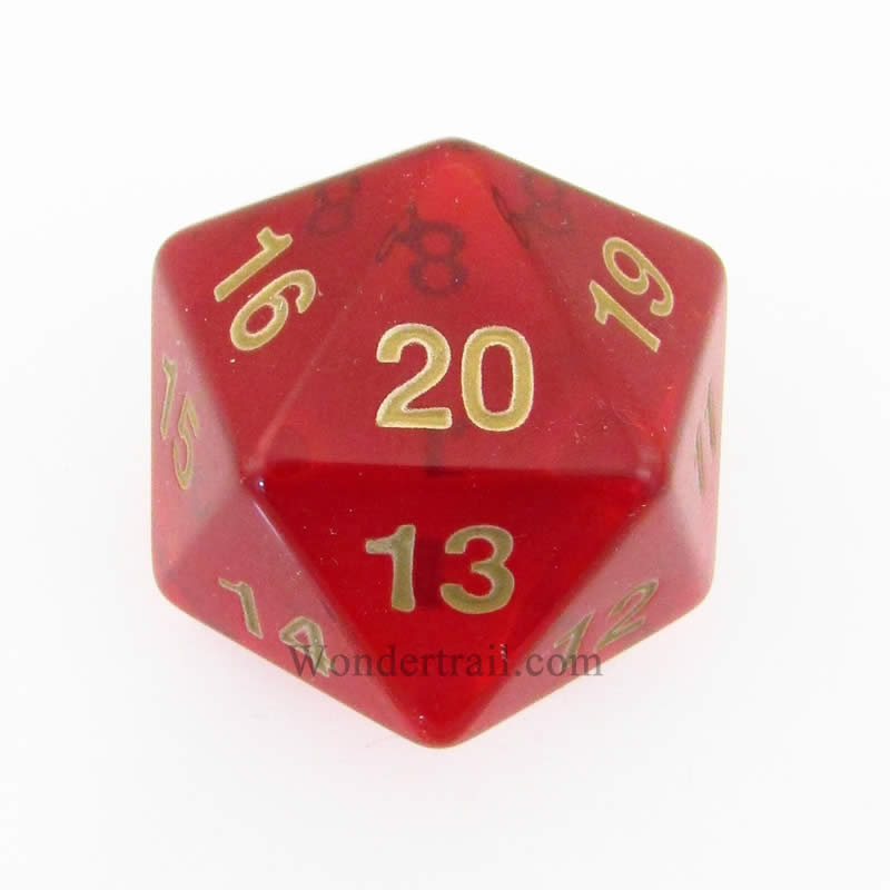 KOP17970 Ruby Countdown Die Gold Numbers D20 55mm (2.17in) Pack of 1 Main Image