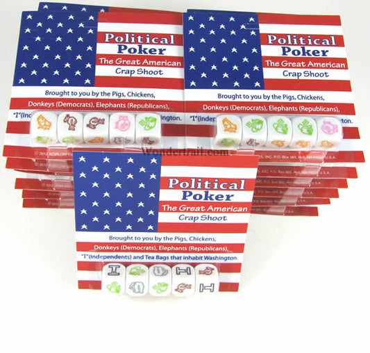 KOP18042 Political Poker Dice Game D6 16mm (5/8in) Pack of 24 Sets Main Image