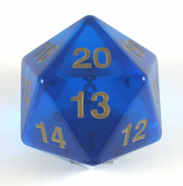 KOP18141 Sapphire Countdown Die Gold Numbers D20 55mm (2.17in) Pack of 1 Main Image