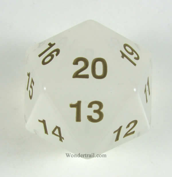 KOP18671 Pearl Countdown Die with Gold Numbers D20 55mm (2.17in) Pack of 1 Die Koplow Games Main Image