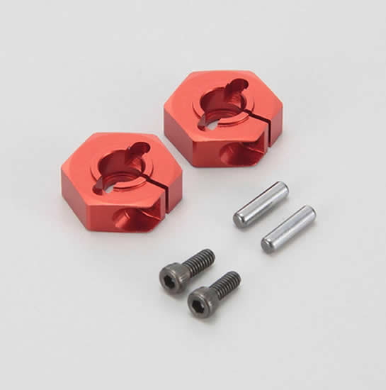 KYOLAW30RPA Clamp Wheel Hub Hexes Aluminium Red 12mm 2pc Kyosho Main Image