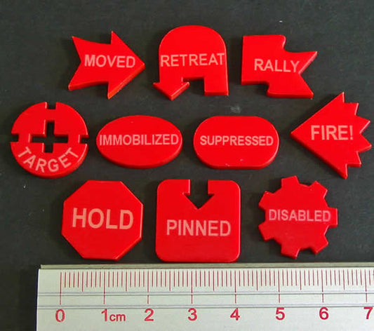 LAOTS378RED Red Command Token Set II Set of 10 Litko Game Main Image