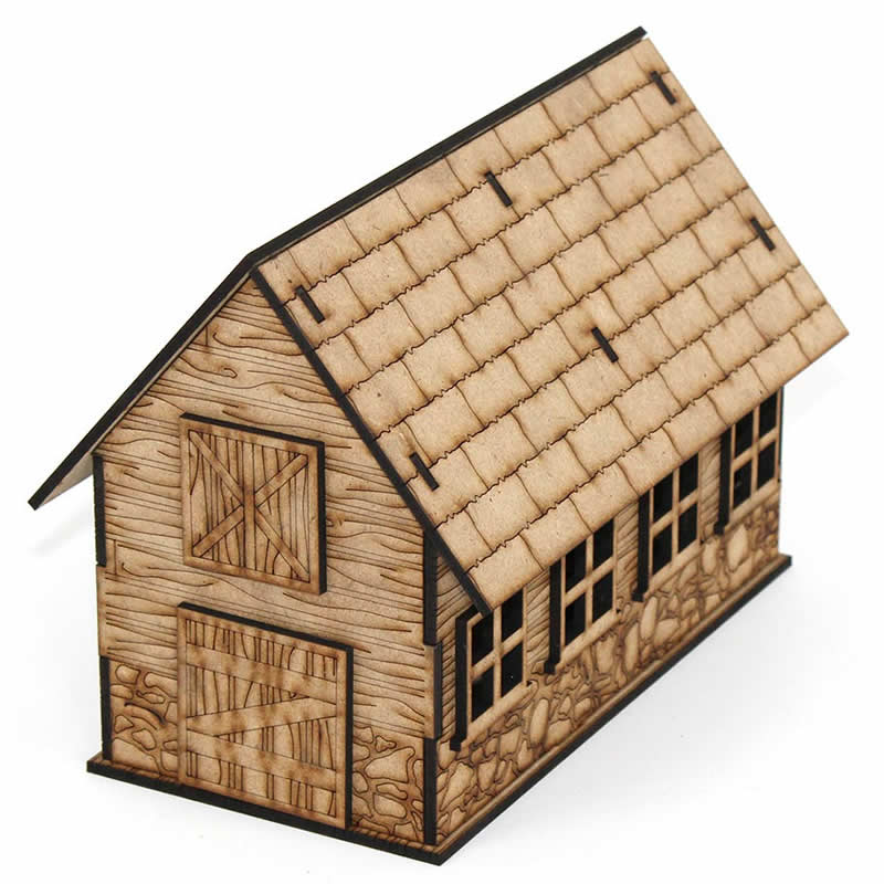 LCW1121 Abitha the Barn 28mm Scale Miniature Terrain Laser Craft Workshop Main Image