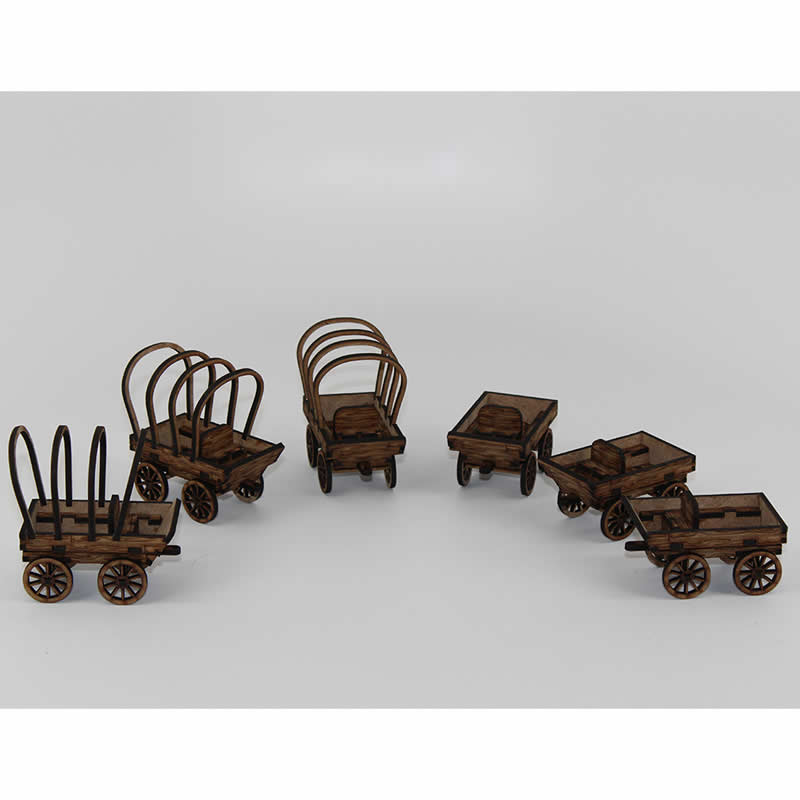 LCW2150 Old West Wagon Set 28mm MiniatureTerrain Laser Craft 3rd Image