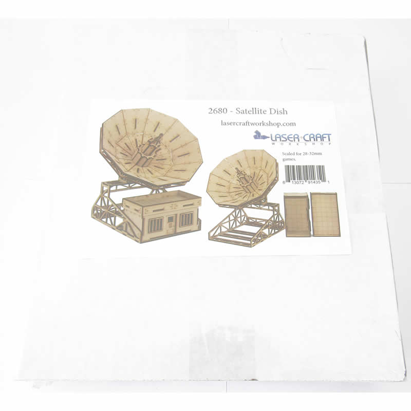 LCW2680 Heavy Industry Satellite Dish Building 28mm Scale Miniature Terrain 2nd Image