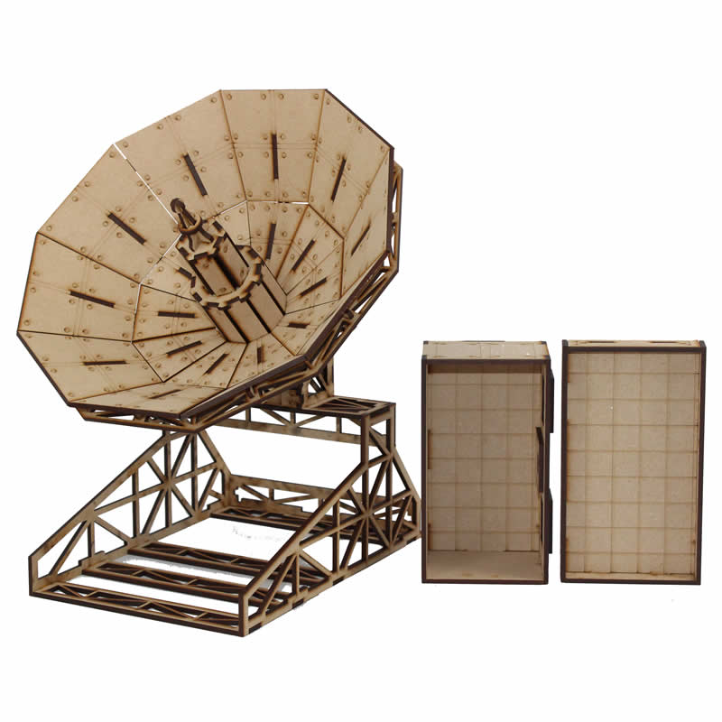 LCW2680 Heavy Industry Satellite Dish Building 28mm Scale Miniature Terrain 4th Image
