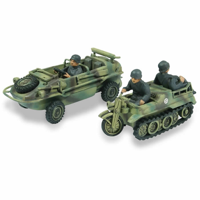 LIN76084 Swimmwagen and Kettenrad 1/72 Scale Plastic Model Kit Lindberg Main Image