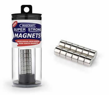 MACNSN0575 Rare Earth Disk Magnets .375 Diameter x 0.25 Thick (9.525 x 6.35mm) 12 Count Magcraft Main Image