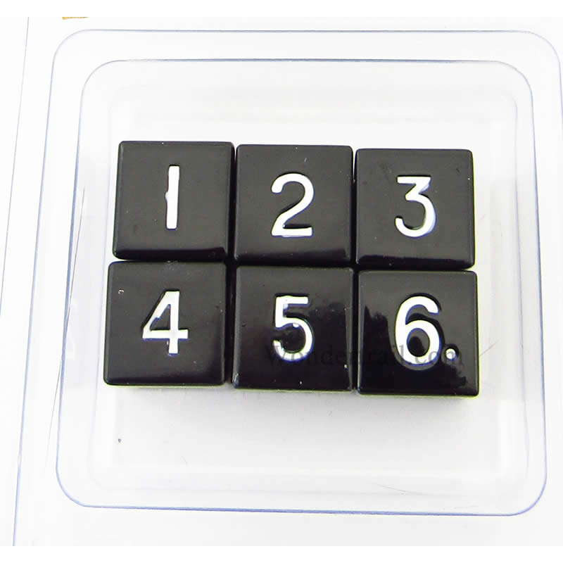 MET0046 Black Color Solid Metal Dice Polyhedral D6 16mm (5/8in) Pack of 6 Main Image