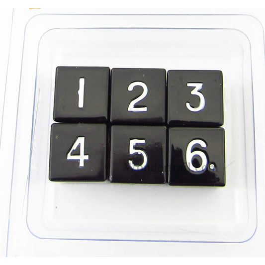 MET0046 Black Color Solid Metal Dice Polyhedral D6 16mm (5/8in) Pack of 6 Main Image