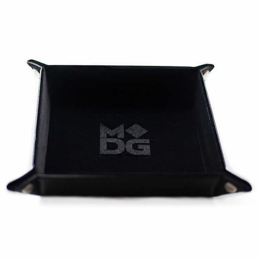 MET533 Black Velvet Folding Dice Tray 10in x 10in Metallic Dice Games Main Image