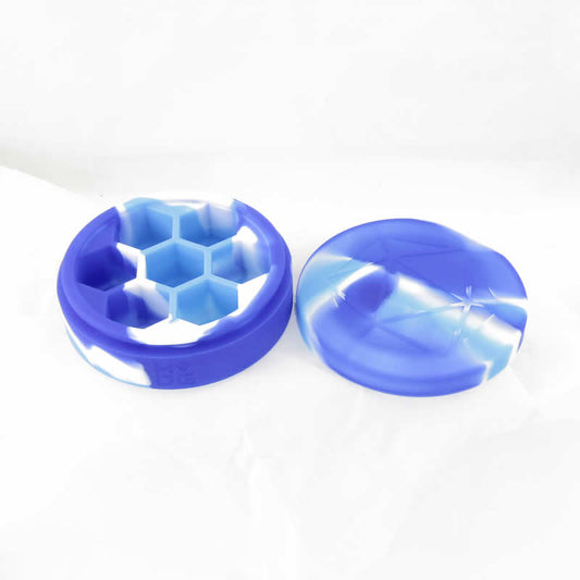 MET922 Blue White Light Blue Silicone Round Dice Case Holds 7 Dice Main Image