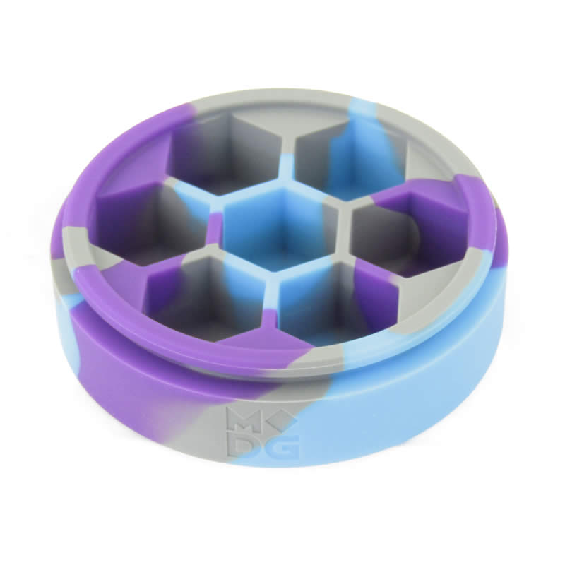 MET924 Purple Gray Light Blue Silicone Round Dice Case Holds 7 Dice 3rd Image