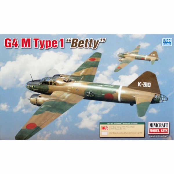 MIC14634 Mitsubishi Betty Type 1 G4 M 1/144 Scale Plastic Model