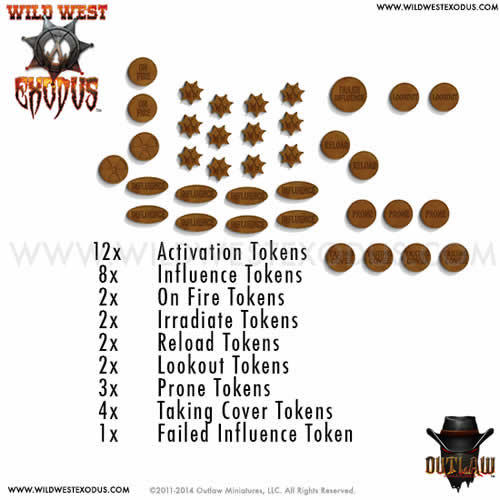 OLM021003 Token Set Wild West Exodus Miniatures Main Image