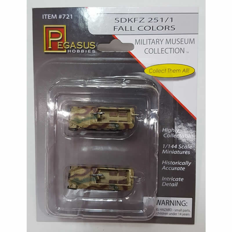 PEG0721 Sdkfz 251-1 Halftrack Fall Colors 1/144 Scale Model Pegasus Main Image