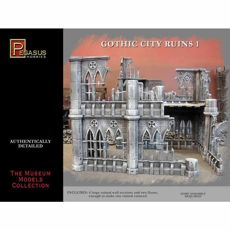 PEG4930 Gothic City Ruins Set 1 Miniature Terrain Pegasus Hobbies Main Image
