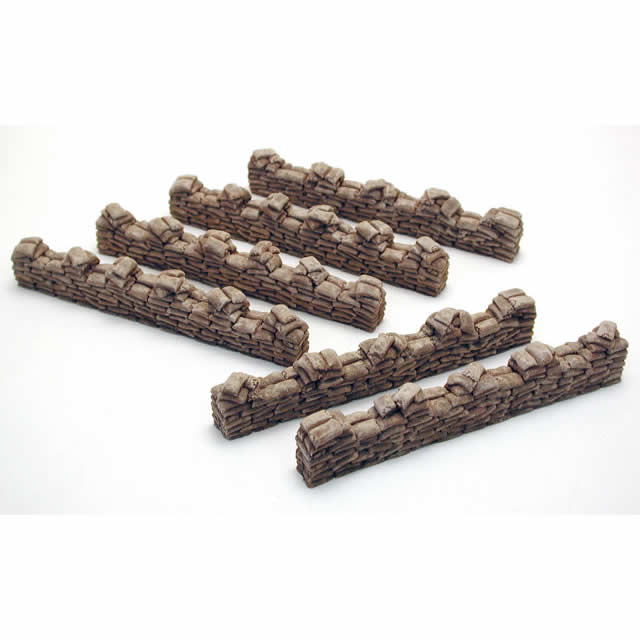PEG5207 Sandbag Walls Straight MiniatureTerrain Pegasus Hobbies Main Image