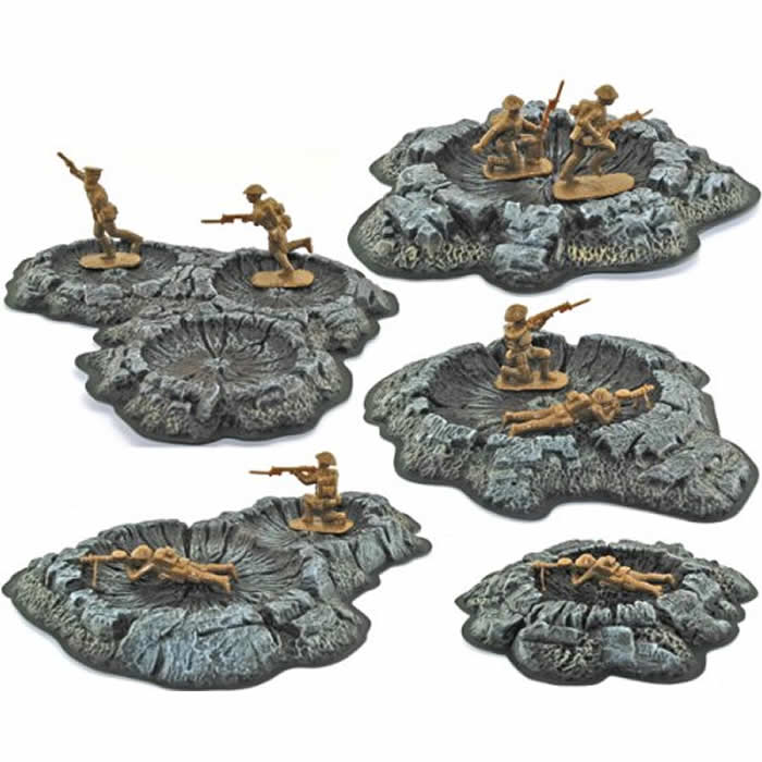 PEG5215 Crater Set Pre-Painted Miniature Terrain Pegasus Hobbies Main Image