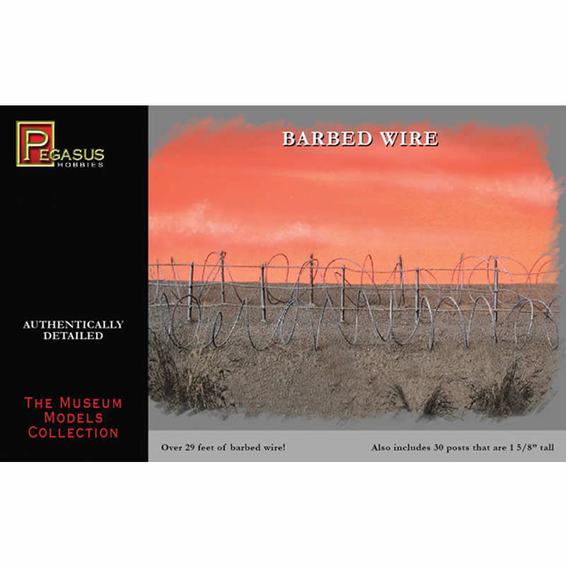 PEG6520 28mm Barbed Wire Fence Miniature Terrain Pegasus Hobbies Main Image