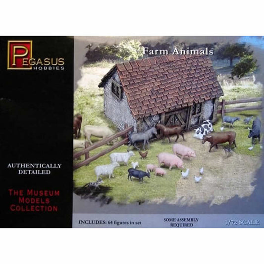 PEG7052 Farm Amimals 1/72 Scale Plastic Kit Pegasus Hobbies Main Image