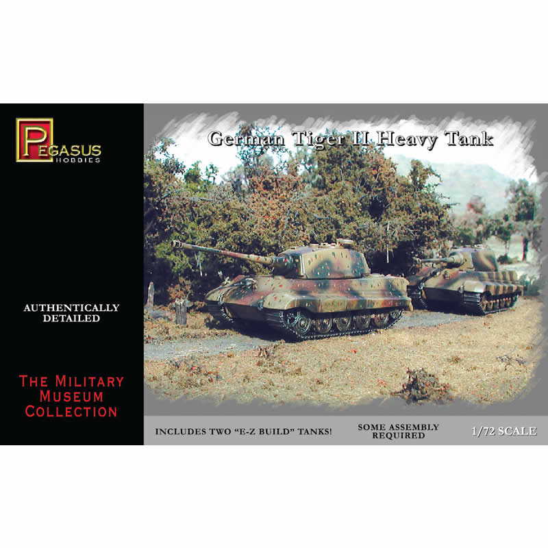 PEG7627 German Tiger II Battle Tank 1/72 Scale Plastic Model Kit Pegasus Hobbies Main Image