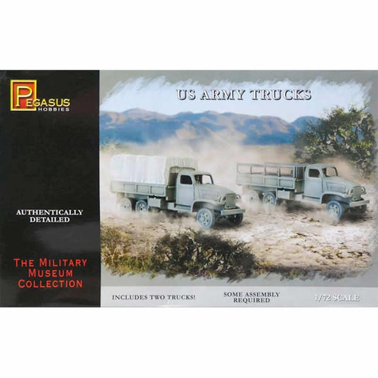 PEG7651 US Army Trucks 2pc 1/72 Scale Plastic Model Kit Pegasus Hobbies Main Image