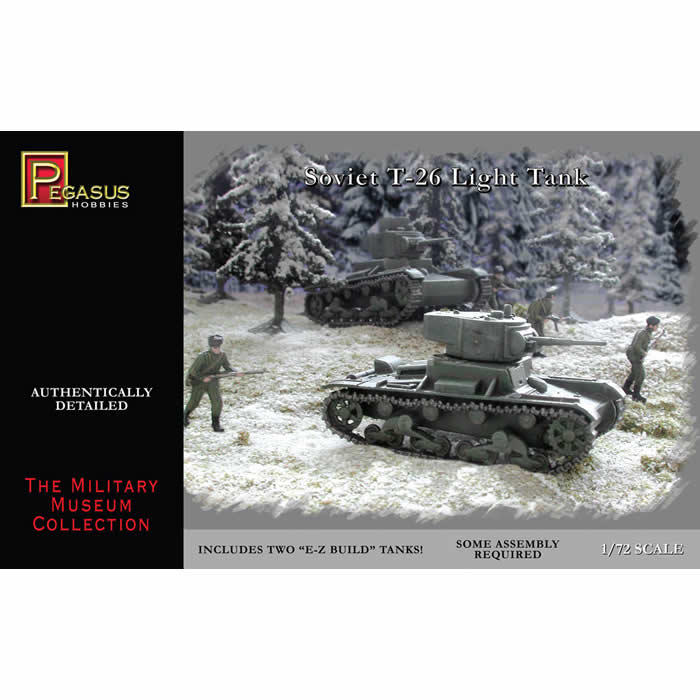 PEG7671 Russian T-26 Light Tanks Plastic Model Kit Pegasus Hobbies Main Image