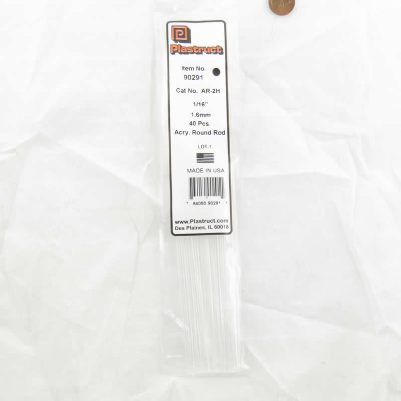 PLS90291 1/16 Acrylic Rod 40 Pieces Plastruct Main Image