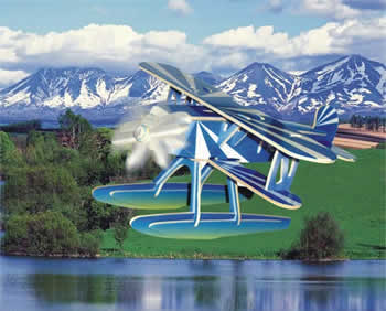 PUZC1004 Water Plane 3D Puzzle Colored by Puzzled Inc Main Image