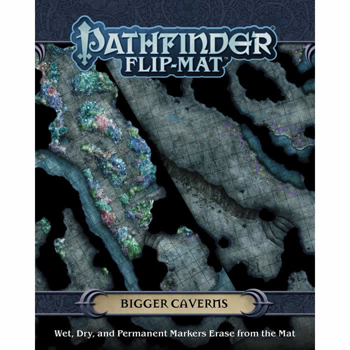 PZO30083 Bigger Caverns Maps Flip Mat Pathfinders Paizo Main Image