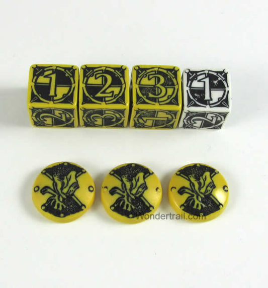 QWSSKIN13 Kingsburg Dice and Tokens set Yellow Q-Workshop Main Image