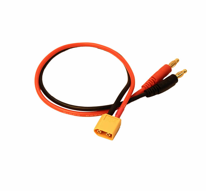 RCE1623 Male XT60 To 4mm Bullets 300mm Wire Plug Charge Cable Racers Edge Main Image