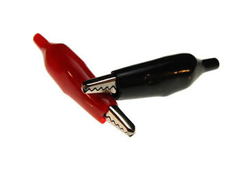 RCEAC2 Alligator Clips, 1 Pair with One Red and One Black Vinyl Boot Main Image