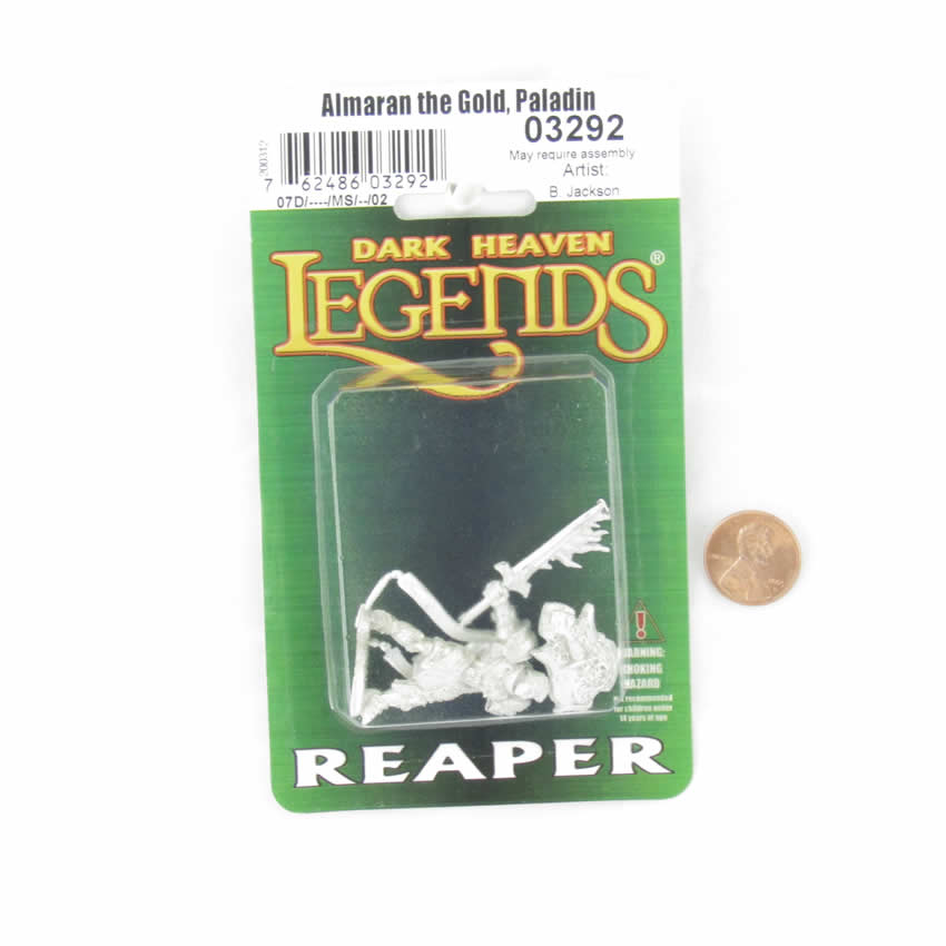 RPR03292 Almaran The Gold Paladin Miniature 25mm Heroic Scale Dark Heaven 2nd Image