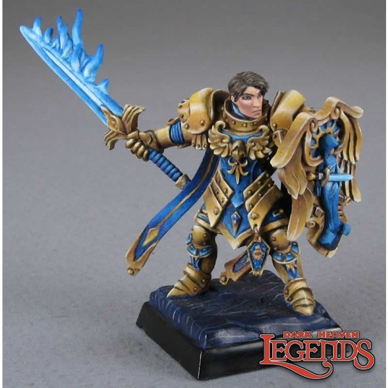 RPR03292 Almaran The Gold Paladin Miniature 25mm Heroic Scale Dark Heaven 3rd Image