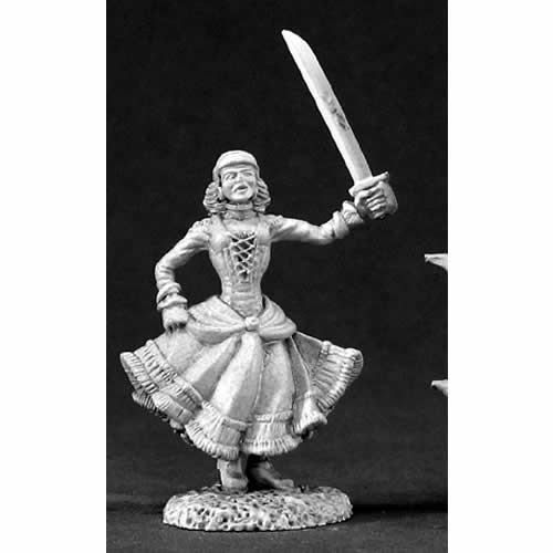RPR03379 Dandy Franchesca Female Pirate Miniature 25mm Heroic Scale Dark Heaven Legends Reaper Miniatures Main Image