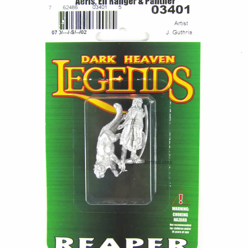 RPR03401 Aeris Elf Ranger and Panther Miniature 25mm Heroic Scale 2nd Image