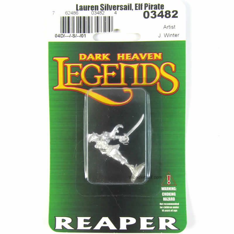 RPR03482 Lauren Silversail Female Elf Pirate Miniature 25mm Heroic Scale 2nd Image