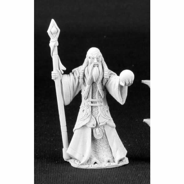 RPR03510 Thaddeus Graytower Wizard Miniature 25mm Heroic Scale Main Image
