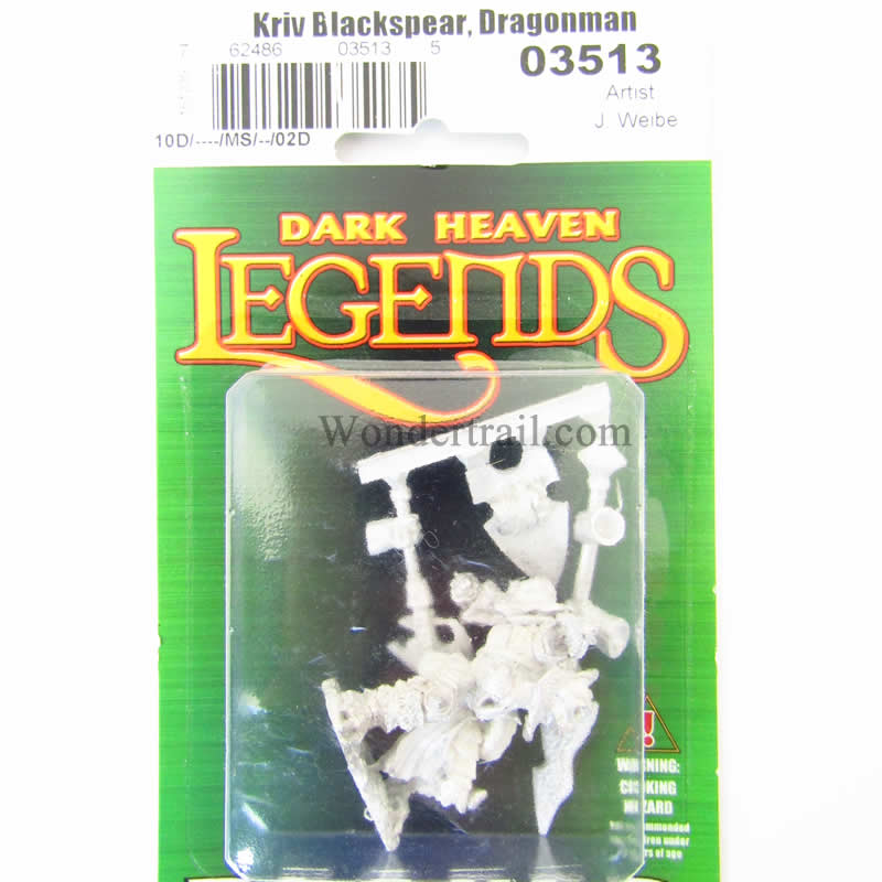 RPR03513 Kriv Blackspear Dragonman Barbarian Miniature 25mm Scale 2nd Image