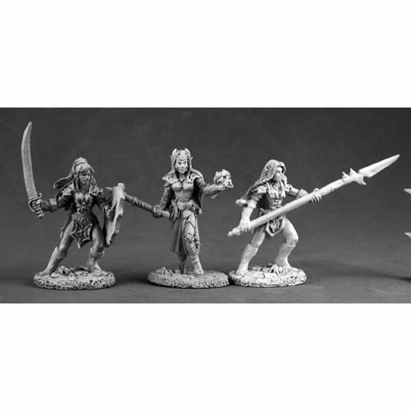 RPR03516 Dark Elve Fighters Miniature 25mm Heroic Scale Dark Heaven Main Image