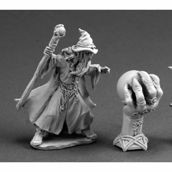RPR03587 Wizard and Crystal Ball Miniature 25mm Heroic Scale Main Image