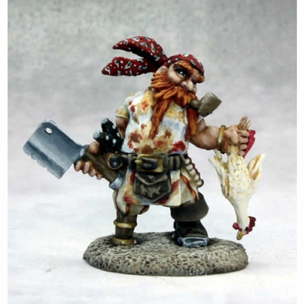 RPR03626 Gruff Grimecleaver Dwarf Pirate Cook Miniature 25mm Scale Main Image