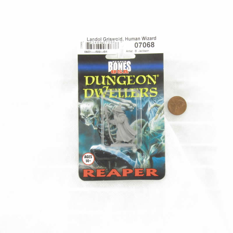 RPR07068 Landol Griwsold Human Wizard Miniature 25mm Heroic Scale Figure Dungeon Dwellers Reaper Miniatures