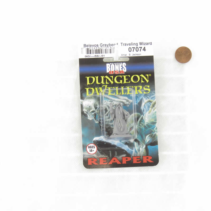 RPR07074 Belevos Traveling Wizard Miniature 25mm Heroic Scale Figure 3D Printed Dungeon Dwellers
