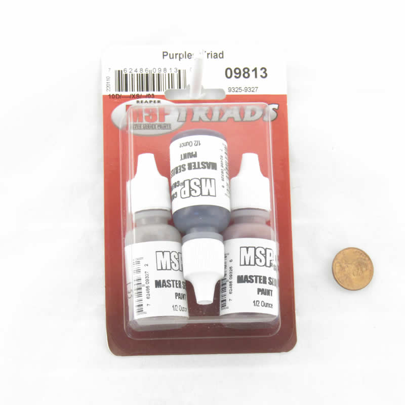RPR09813 Purples Triad Acrylic Reaper Master Series Hobby Paint Dropper Bottles Main Image